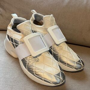 Roger Vivier Cream and Silver Women's Sneakers